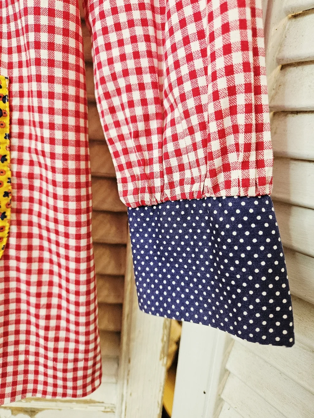 Vintage 70s The Cottager Pointed Collar Button Up Blouse Patch Pockets Small - Picture 8 of 16